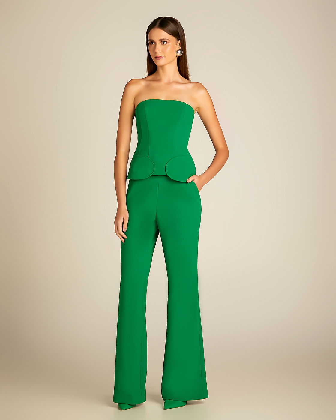 Conjunto verde corset e calça